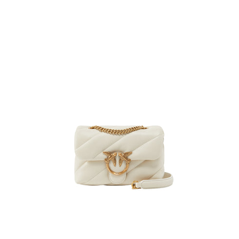 Borsa Donna Love Puff Classic Mini, in nappa, con patta e logo Love Birds